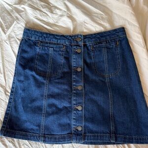 Topshop MOTO Dark Blue Denim Mini Skirt